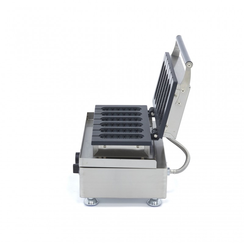 Comprar Gofrera industrial 6 hot dogs de maíz diseño diamante en Pepebar