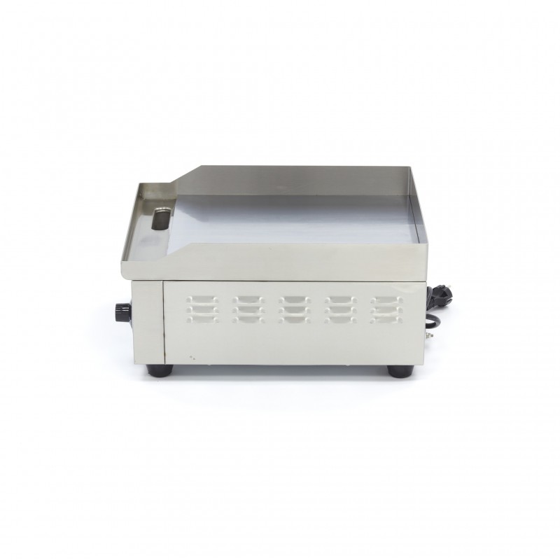 Comprar Plancha cromo lisa 36 cm con bandeja de goteo en Pepebar