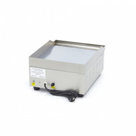 Comprar Plancha cromo lisa 36 cm con bandeja de goteo en Pepebar