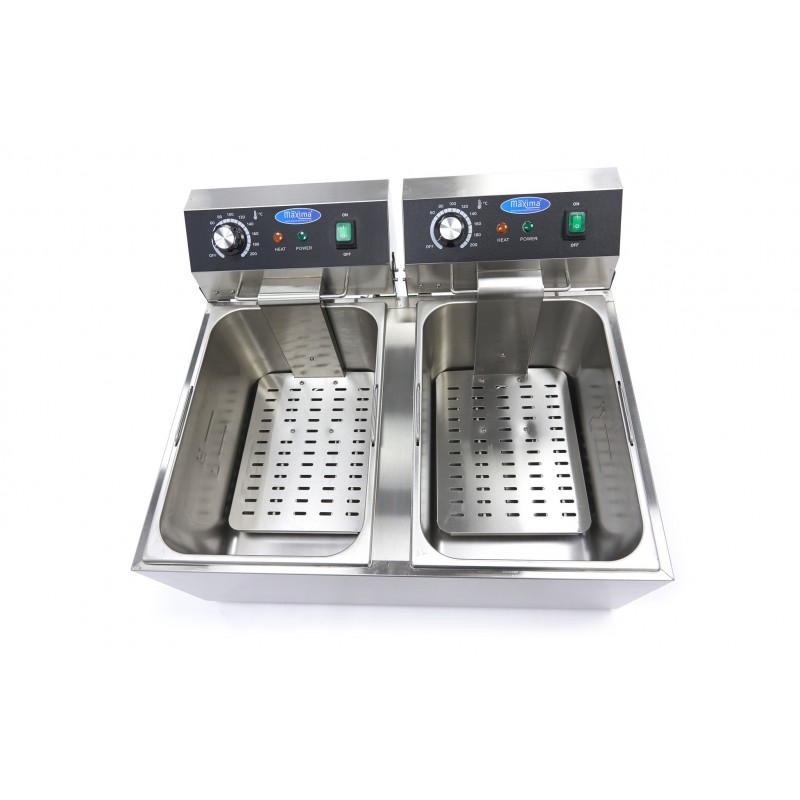 Freidora 2 cestas de 11 litros hasta 2,8kg de patatas fritas Comprar Freidora 2 cestas de 11 litros hasta 2,8kg de patatas fritas en Pepebar