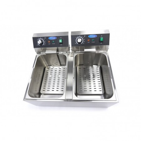 Freidora 2 cestas de 11 litros hasta 2,8kg de patatas fritas Comprar Freidora 2 cestas de 11 litros hasta 2,8kg de patatas fritas en Pepebar