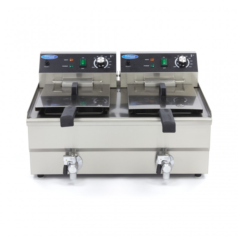 Comprar Freidora 2 cestas de 13 litros con grifo de vaciado en Pepebar