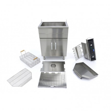 Comprar Freidora 30 litros 1 cesta con grifo de vaciado y soporte en Pepebar