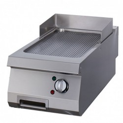 Plancha eléctrica cromo ranurada 90 cm de profundidad