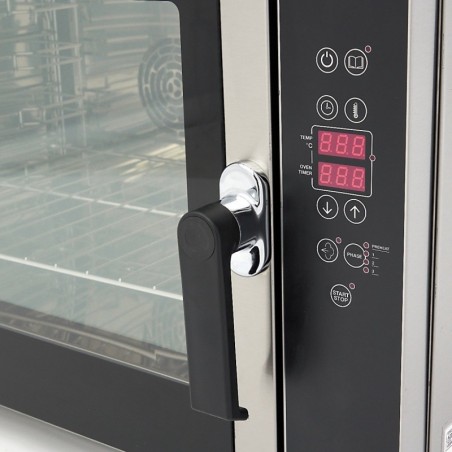 Comprar Horno de vapor combinado para 4 bandejas GN 1/1 y 60 x 40 cm pantalla digital 2 ventiladores en Pepebar