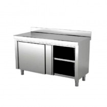 Mesa de acero inoxidable con peto
