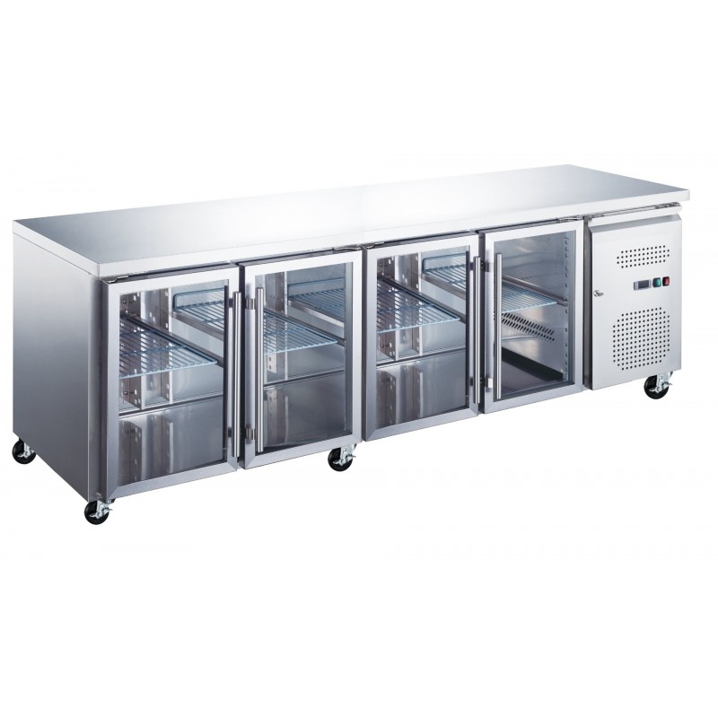 Comprar Mostrador frigorífico 553 litros 4 puertas de cristal en Pepebar