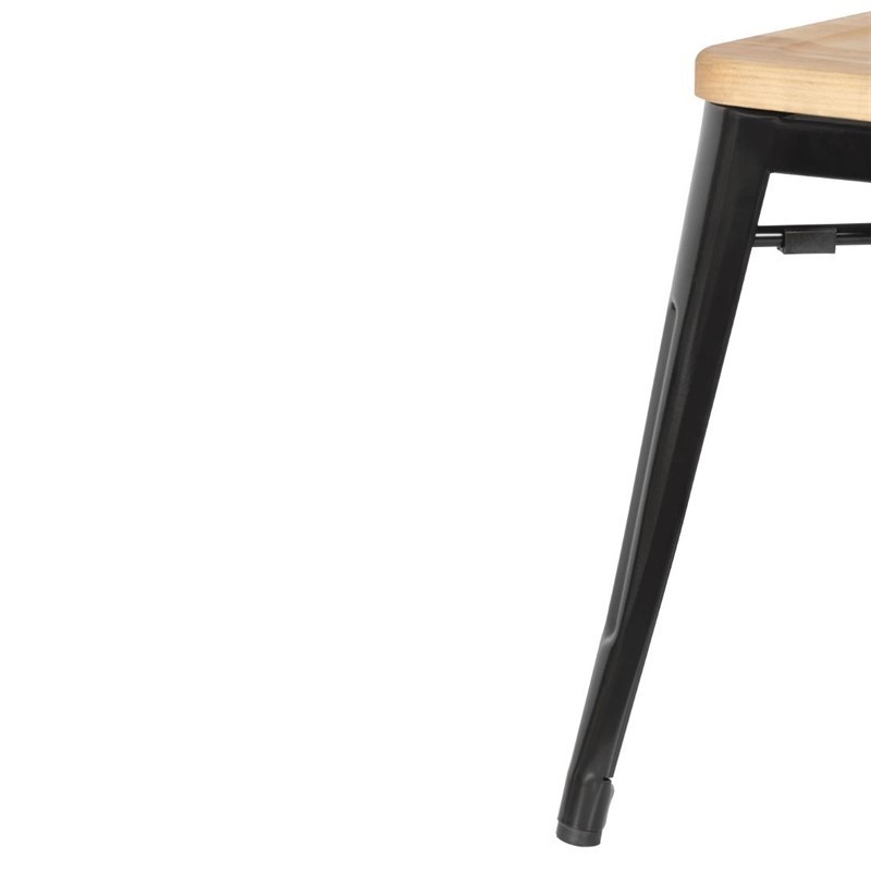 Comprar Taburetes Bajos con Asiento de Madera Bolero Bistro Negro 4 unidades GM635 en Pepebar