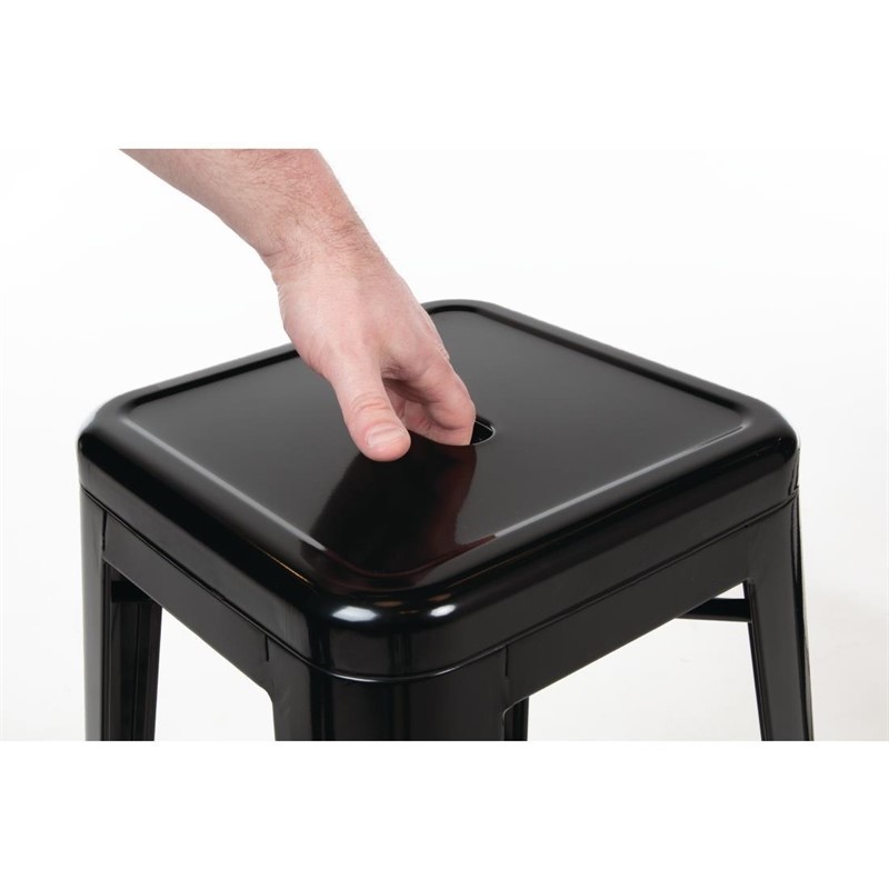 Comprar Taburete acero negro Bistro Bolero DL881 en Pepebar