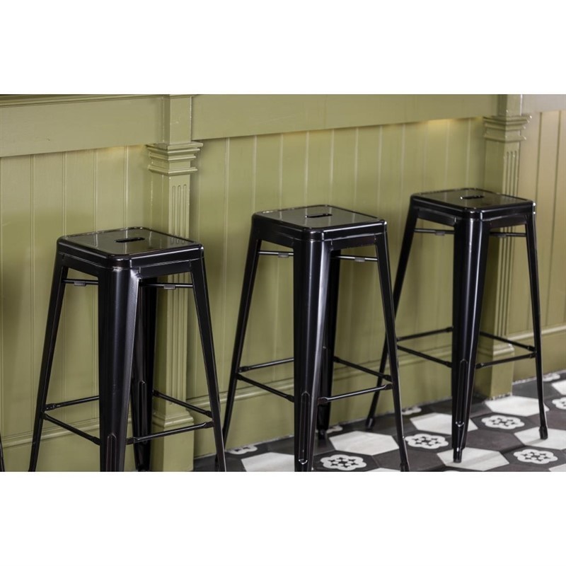 Comprar Taburete acero negro Bistro Bolero DL881 en Pepebar