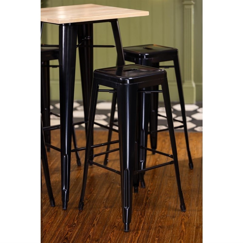 Comprar Taburete acero negro Bistro Bolero DL881 en Pepebar