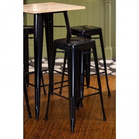 Comprar Taburete acero negro Bistro Bolero DL881 en Pepebar