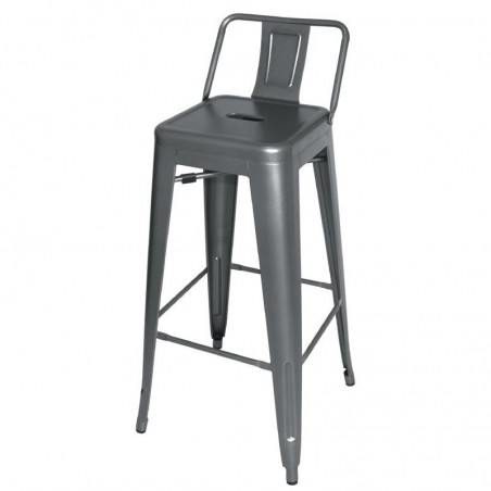 Taburete alto con respaldo de acero Bolero Bistro DM935 Comprar Taburete alto con respaldo de acero Bolero Bistro DM935 en Pepebar