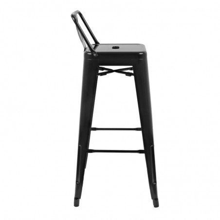 Comprar Taburete alto con respaldo negro de acero Bolero DL882 en Pepebar
