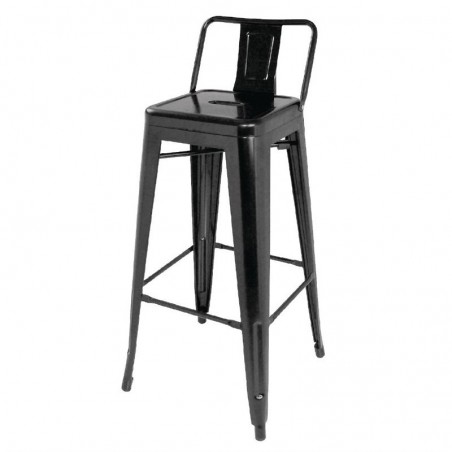 Comprar Taburete alto con respaldo negro de acero Bolero DL882 en Pepebar