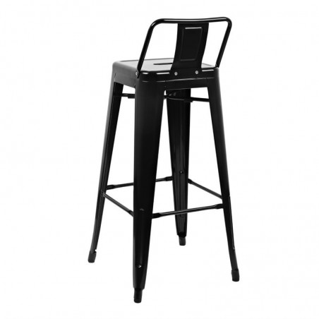 Comprar Taburete alto con respaldo negro de acero Bolero DL882 en Pepebar