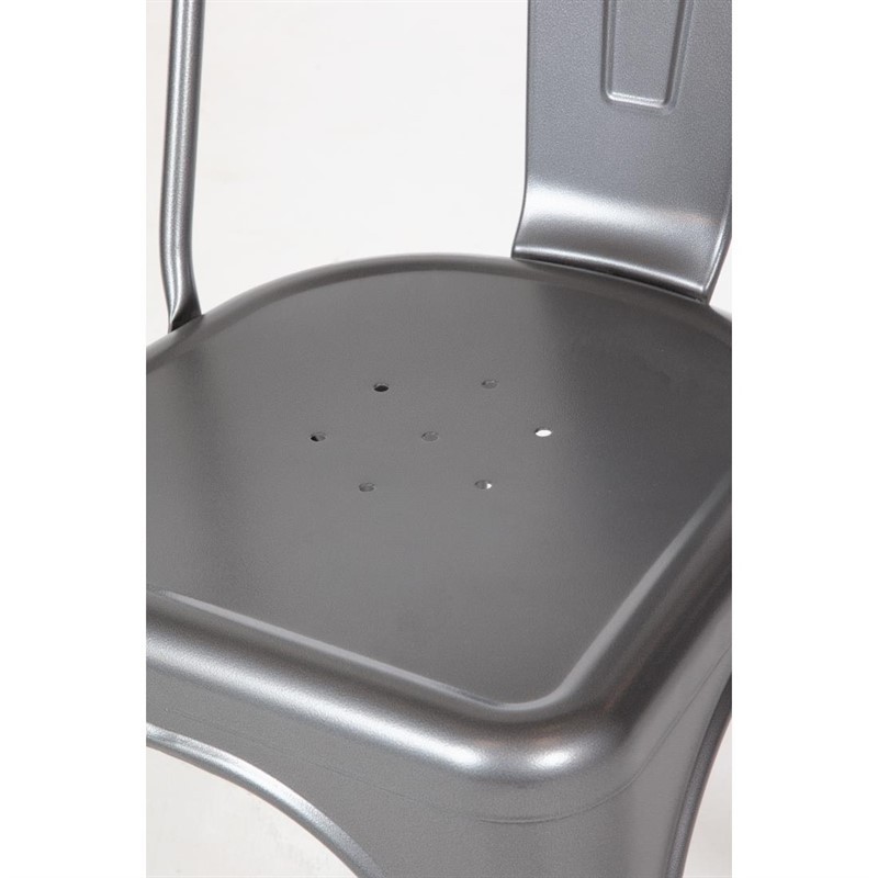 Silla metalizada gris oscuro de acero Bolero 4 unidades GL329 Comprar Silla metalizada gris oscuro de acero Bolero 4 unidades GL329 en Pepebar