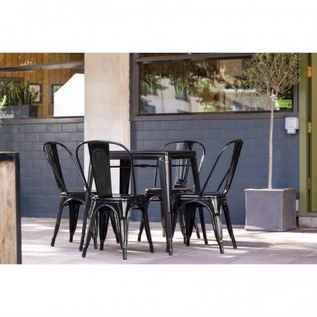 Juego de sillas negras de acero Bolero 4 unidades GL331 Comprar Juego de sillas negras de acero Bolero 4 unidades GL331 en Pepebar