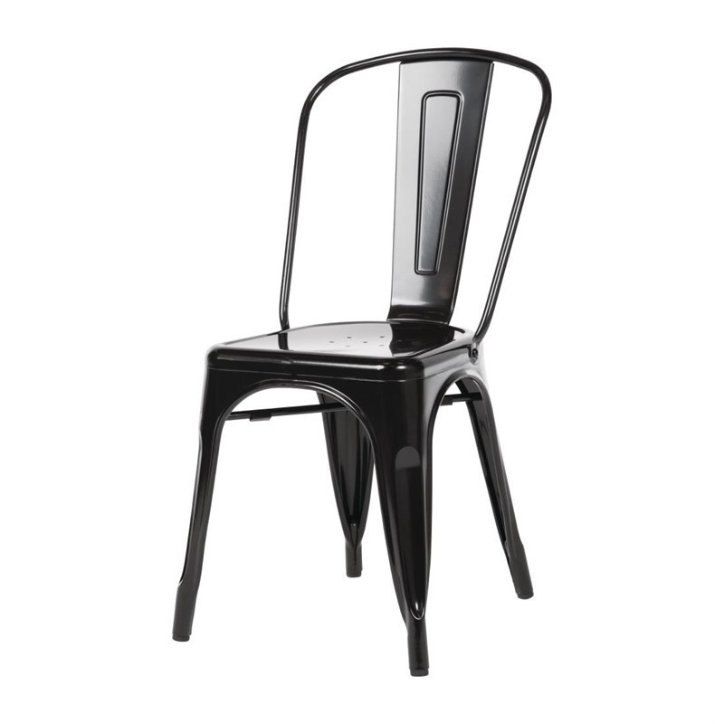 Juego de sillas negras de acero Bolero 4 unidades GL331 Comprar Juego de sillas negras de acero Bolero 4 unidades GL331 en Pepebar