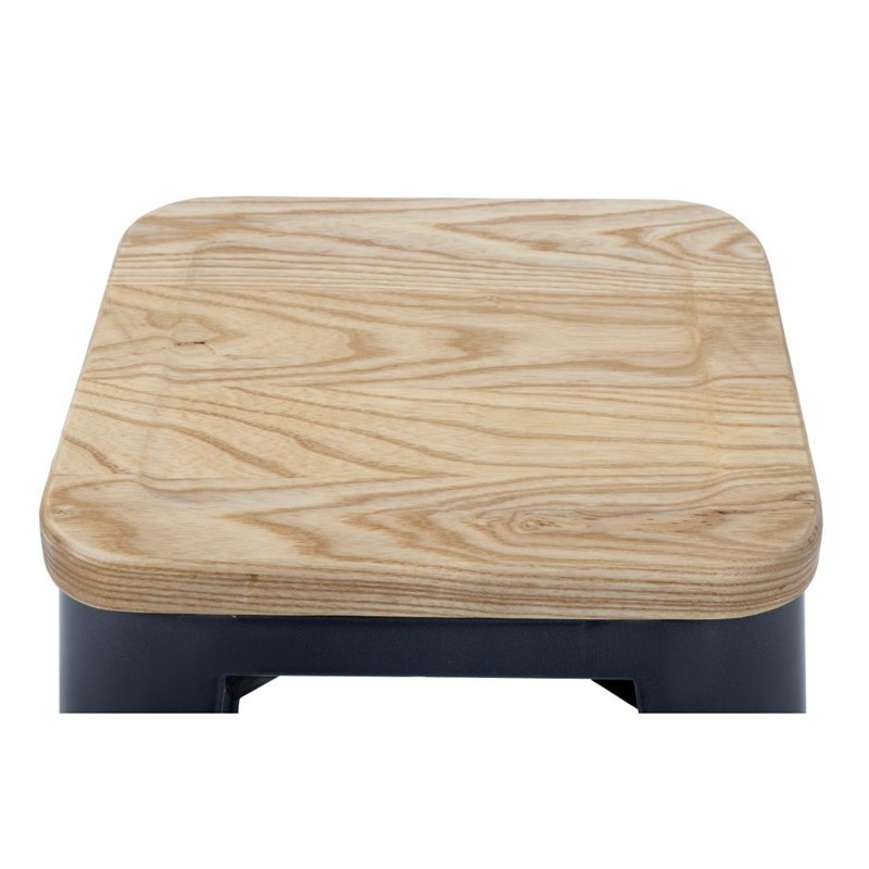 Comprar Taburetes Altos con Asiento de Madera Gun Metal Bolero Bistro 4 unidades GM639 en Pepebar