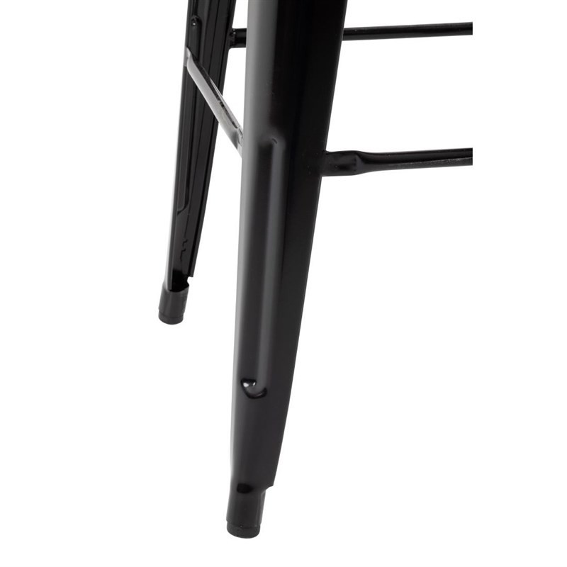 Comprar Taburetes Altos con Respaldo y Asiento de Madera Negro Bolero Bistro 4 unidades FB623 en Pepebar