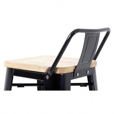 Comprar Taburetes Altos con Respaldo y Asiento de Madera Negro Bolero Bistro 4 unidades FB623 en Pepebar