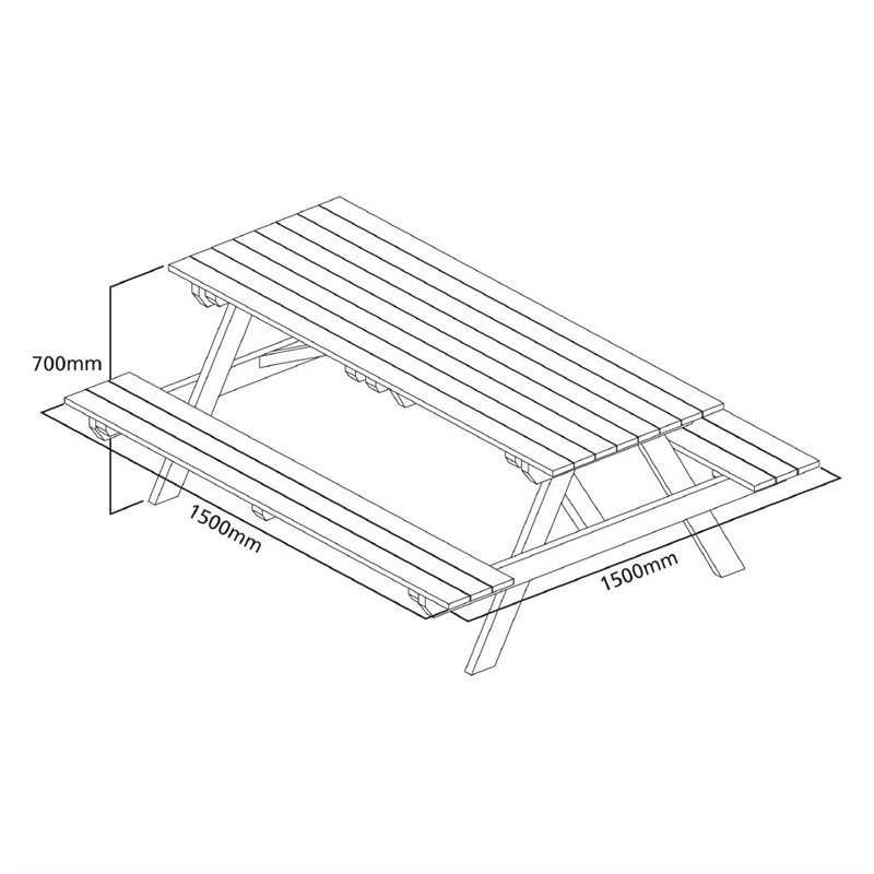 Comprar Banco de picnic de madera Rowlinson 5ft CG095 en Pepebar