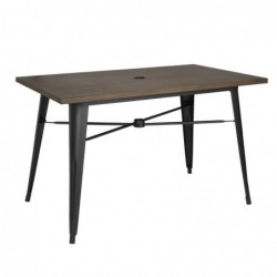 Mesa de exterior de aluminio efecto madera oscura Bolero 120x76x76 cm FT955 - Pepebar Mesa de exterior de aluminio efecto madera oscura Bolero 120x76x76 cm FT955 - Catálogo Mesas hostelería
