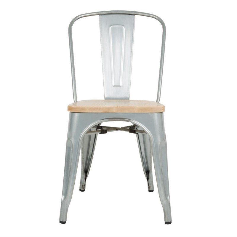 Comprar Sillas Bistro con Asiento de Madera Bolero Galvanizadas 4 unidades GM642 en Pepebar
