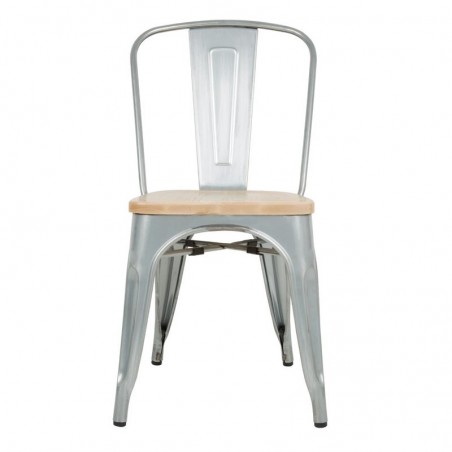 Comprar Sillas Bistro con Asiento de Madera Bolero Galvanizadas 4 unidades GM642 en Pepebar