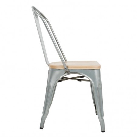 Comprar Sillas Bistro con Asiento de Madera Bolero Galvanizadas 4 unidades GM642 en Pepebar