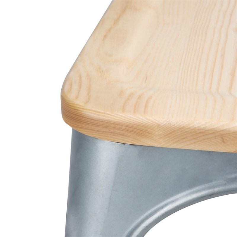 Comprar Sillas Bistro con Asiento de Madera Bolero Galvanizadas 4 unidades GM642 en Pepebar