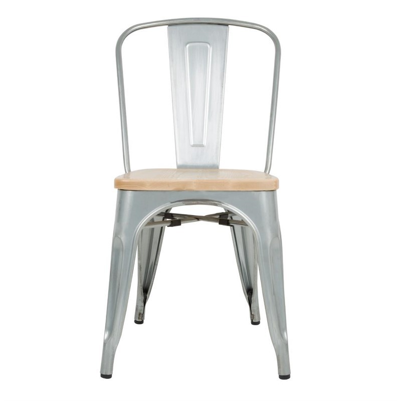 Comprar Sillas Bistro con Asiento de Madera Bolero Galvanizadas 4 unidades GM642 en Pepebar