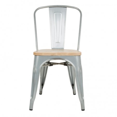 Comprar Sillas Bistro con Asiento de Madera Bolero Galvanizadas 4 unidades GM642 en Pepebar