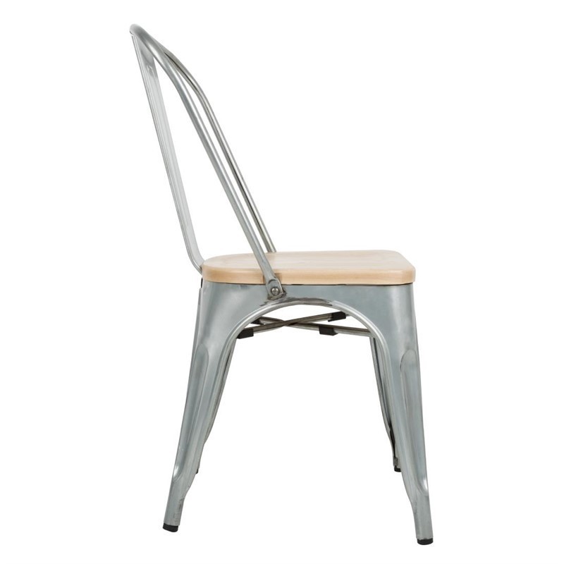 Comprar Sillas Bistro con Asiento de Madera Bolero Galvanizadas 4 unidades GM642 en Pepebar