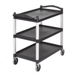 Carrito de servicio grande de 3 estantes negro Cambro CT400 - Pepebar Carrito de servicio grande de 3 estantes negro Cambro CT400