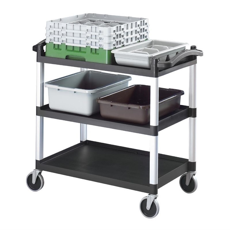 Comprar Carrito de servicio grande de 3 estantes negro Cambro CT400 en Pepebar