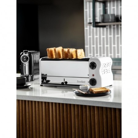 Comprar Tostadora Esprit 6 ranuras blanca con pinzas para sándwiches Rowlett CH186 en Pepebar