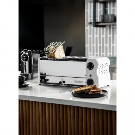 Comprar Tostadora Esprit 6 ranuras blanca con pinzas para sándwiches Rowlett CH186 en Pepebar