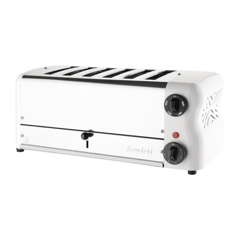 Comprar Tostadora Esprit 6 ranuras blanca con pinzas para sándwiches Rowlett CH186 en Pepebar