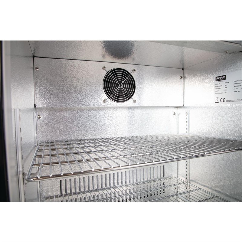 Comprar Nevera de barra con una puerta 900mm Polar G-Serie negro 138 litros GL015 en Pepebar