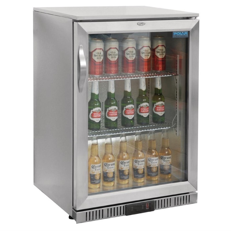 Comprar Nevera mini con puerta con bisagras de acero inoxidable Polar G-Serie 138 litros GL007 en Pepebar