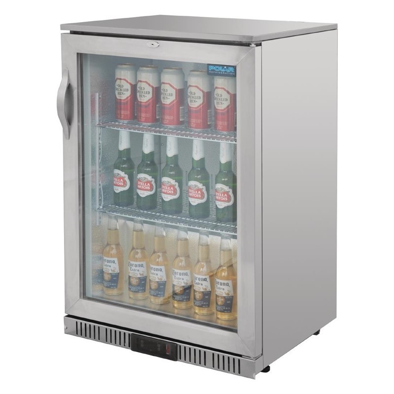 Comprar Nevera mini con puerta con bisagras de acero inoxidable Polar G-Serie 138 litros GL007 en Pepebar