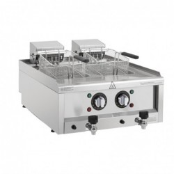 Freidora eléctrica de doble tanque 600 Serie Buffalo 2 x 8 litros CU477