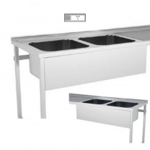 Fregadero doble de acero inoxidable con 2 cuba de 1600 mm ECO6816D