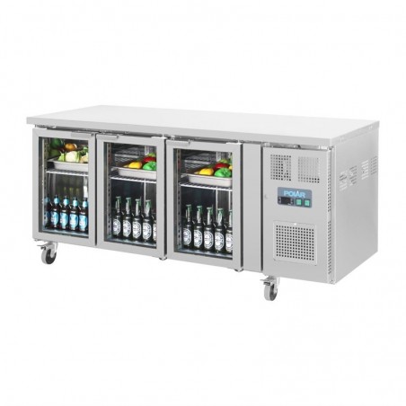 Comprar Bajo mostrador refrigerado 3 Puertas cristal Polar U-Serie UA024 en Pepebar