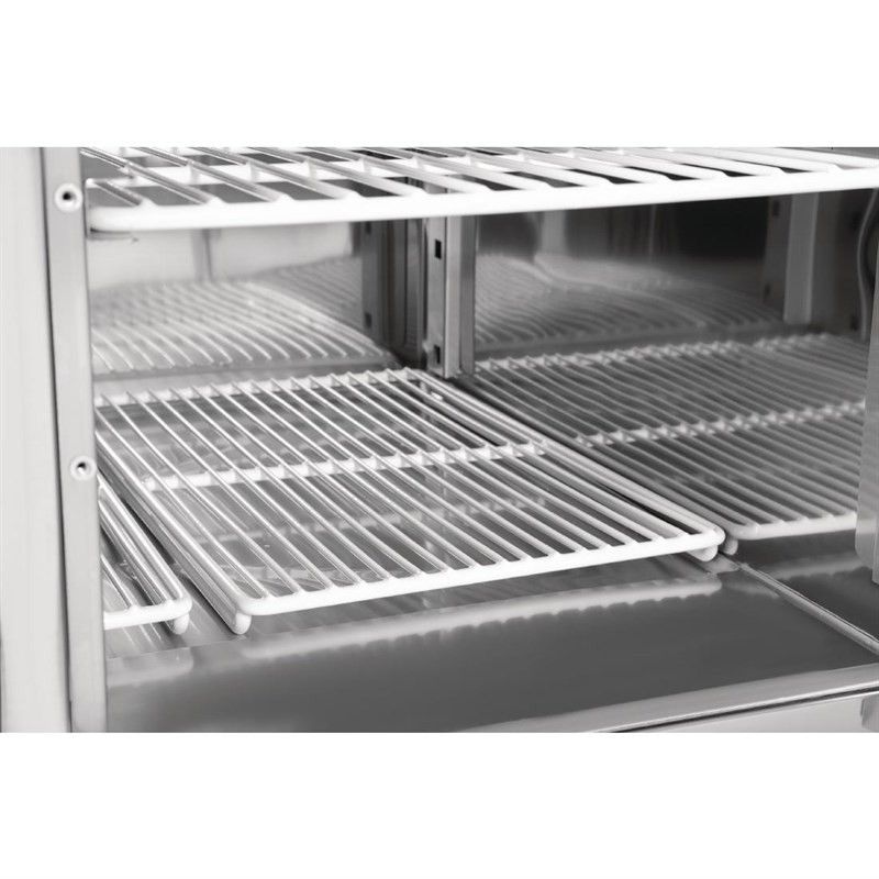 Comprar Saladette preparación de pizzas 3 puertas con cristal protector Polar G-Serie 436 litros GH267 en Pepebar