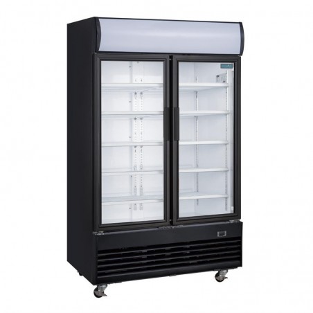 Comprar Nevera expositora negra doble puerta abatible con luz 950 litros G-Serie Polar GM813 en Pepebar
