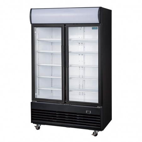 Comprar Nevera expositora negra doble puerta abatible con luz 950 litros G-Serie Polar GM813 en Pepebar