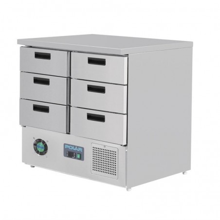 Comprar Mesa refrigerada 240 litros con 6 cajones GN 1/1 Polar G-Serie FA440 en Pepebar